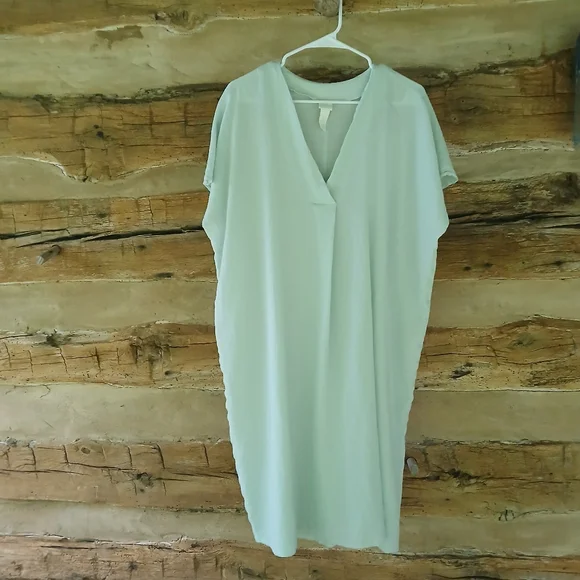 H&M | Swim | Hm Mint Green V Neck Dolman Sleeve Crinkled Cotton Beach Dress  Size Small | Poshmark